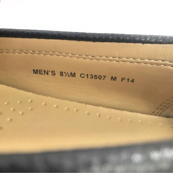 Cole Haan Black Leather Exposed Stitch Classic Slip On Driving Loafers main image 8